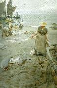 Anders Zorn fiskmarknad i st. ives Spain oil painting artist